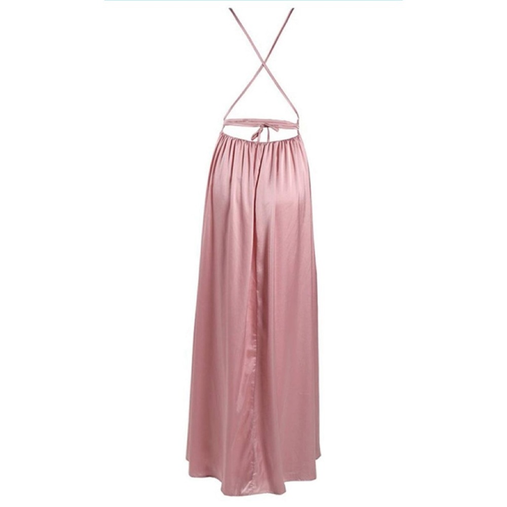 Strappy Deep V Summer Slit Maxi Evening Dress - Picture 3 of 5